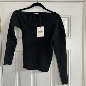 Hello Molly Black Off-the-Shoulder Sweater